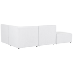 3-Sitzer Ecksofa Cord cremeweiss linksseitig mit Ottomane LEMVIG