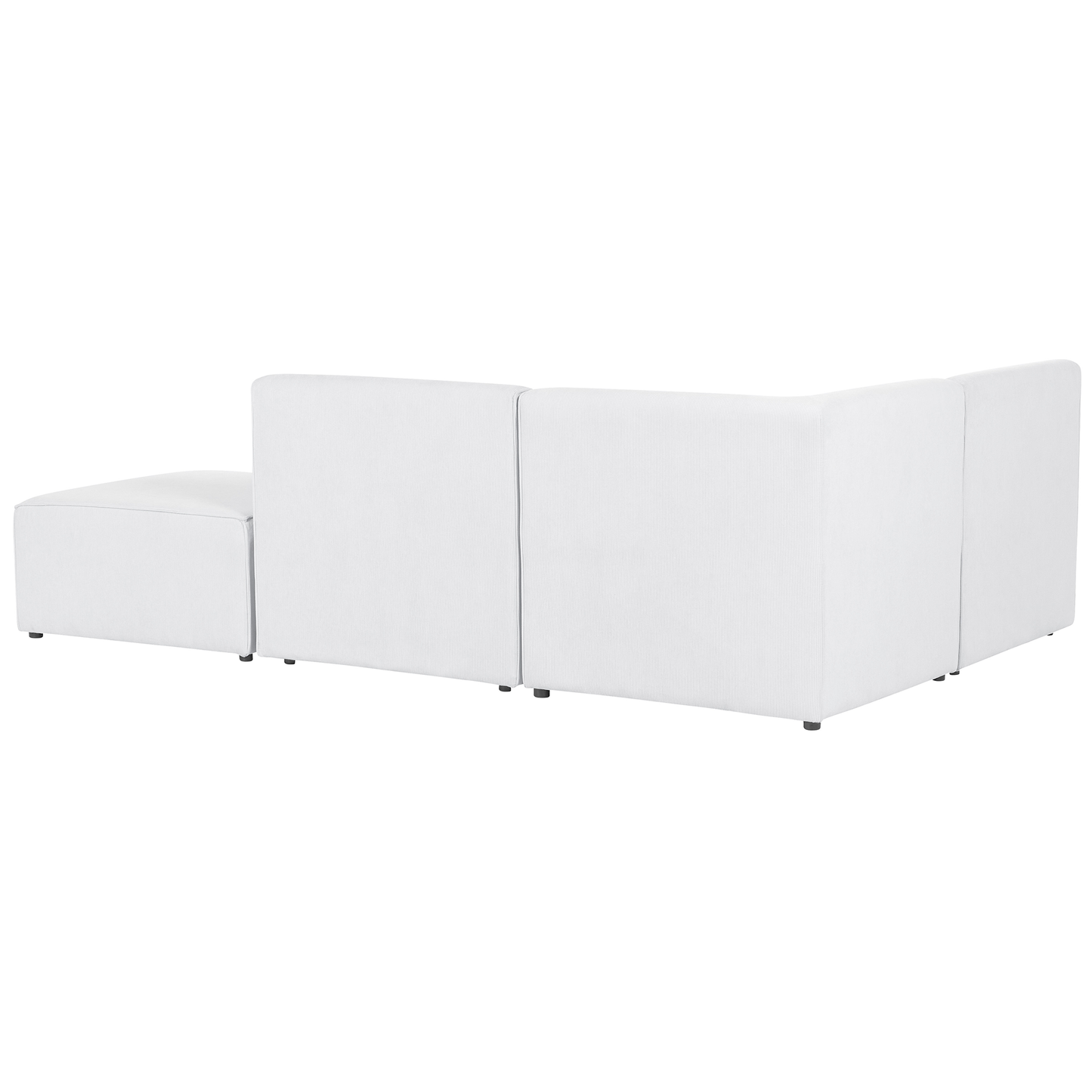 3-Sitzer Ecksofa Cord cremeweiss rechtsseitig mit Ottomane LEMVIG