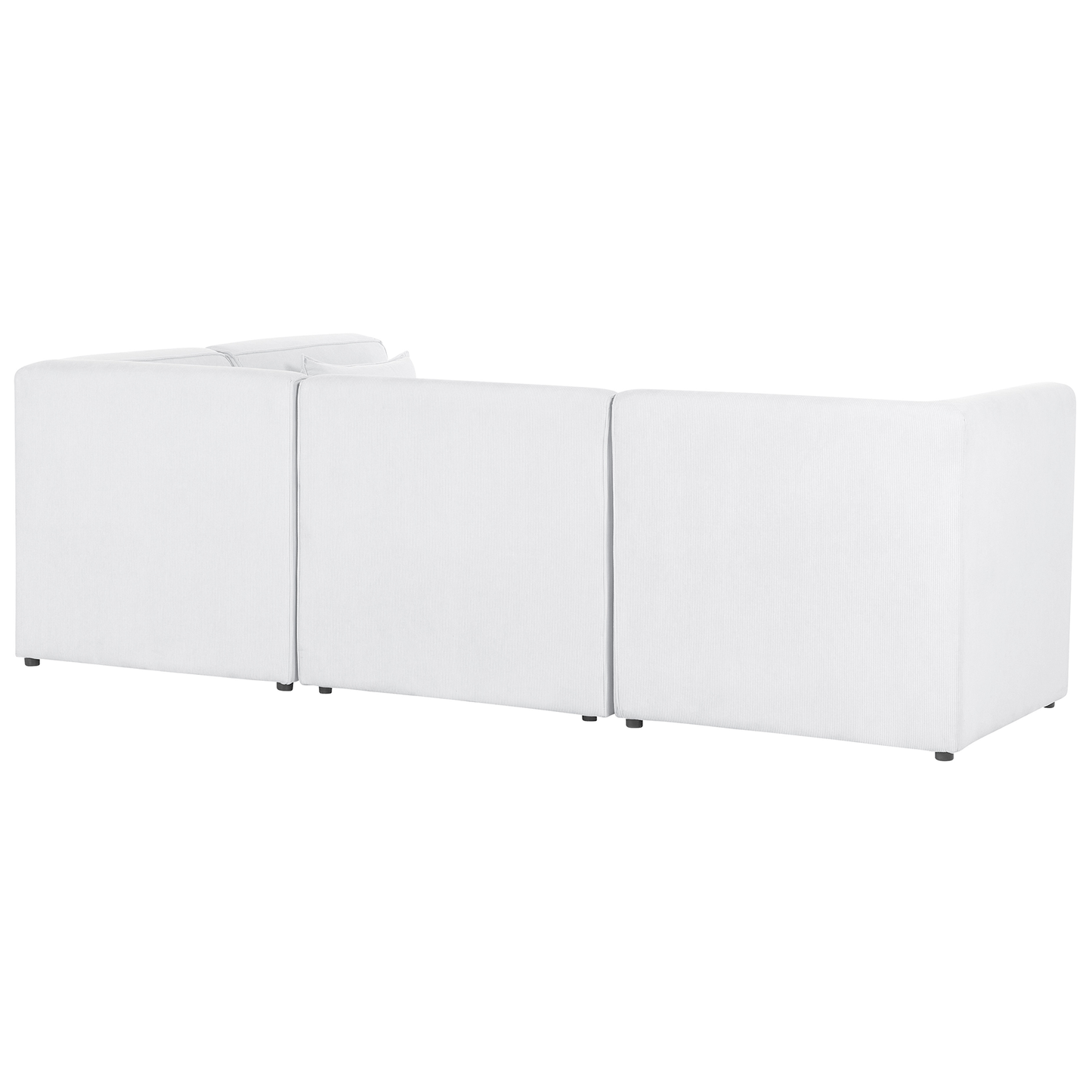 4-Sitzer Ecksofa Cord cremeweiss linksseitig mit Ottomane LEMVIG