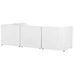 4-Sitzer Ecksofa Cord cremeweiss linksseitig mit Ottomane LEMVIG