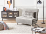 1-Sitzer Schlafsofa Samtstoff hellgrau / silber FARRIS