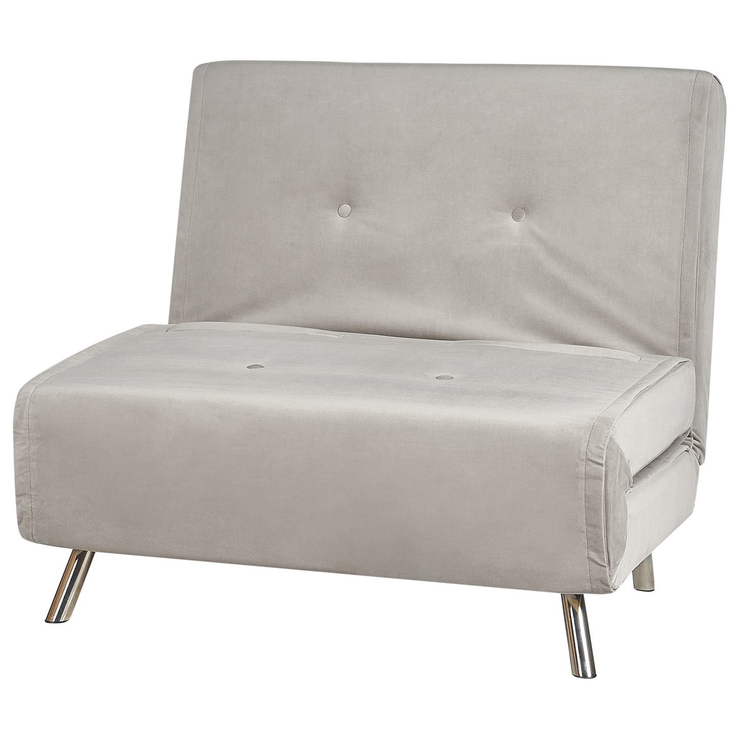 1-Sitzer Schlafsofa Samtstoff hellgrau / silber FARRIS