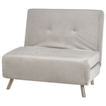 1-Sitzer Schlafsofa Samtstoff hellgrau / silber FARRIS