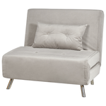 1-Sitzer Schlafsofa Samtstoff hellgrau / silber FARRIS