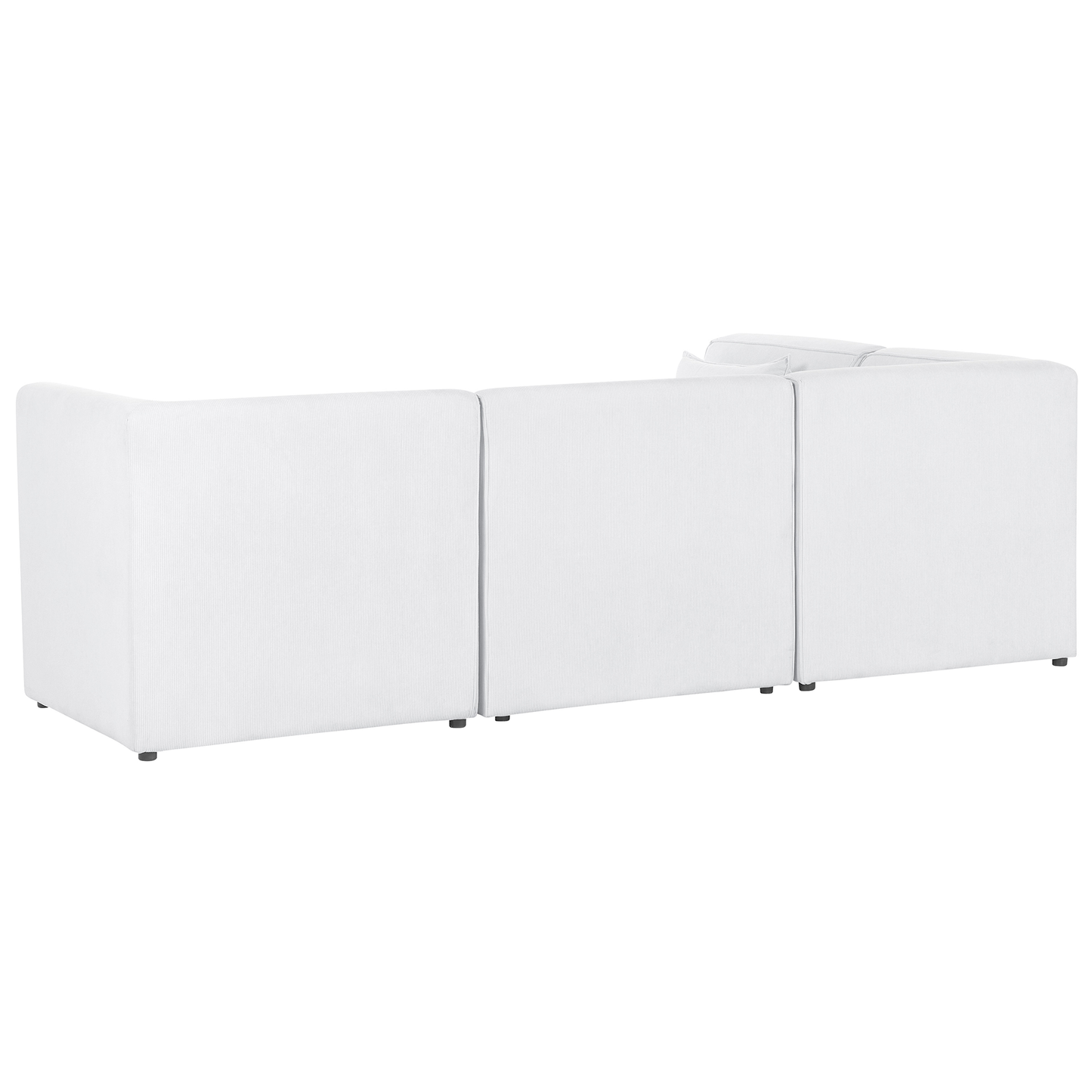 4-Sitzer Ecksofa Cord cremeweiss rechtsseitig mit Ottomane LEMVIG