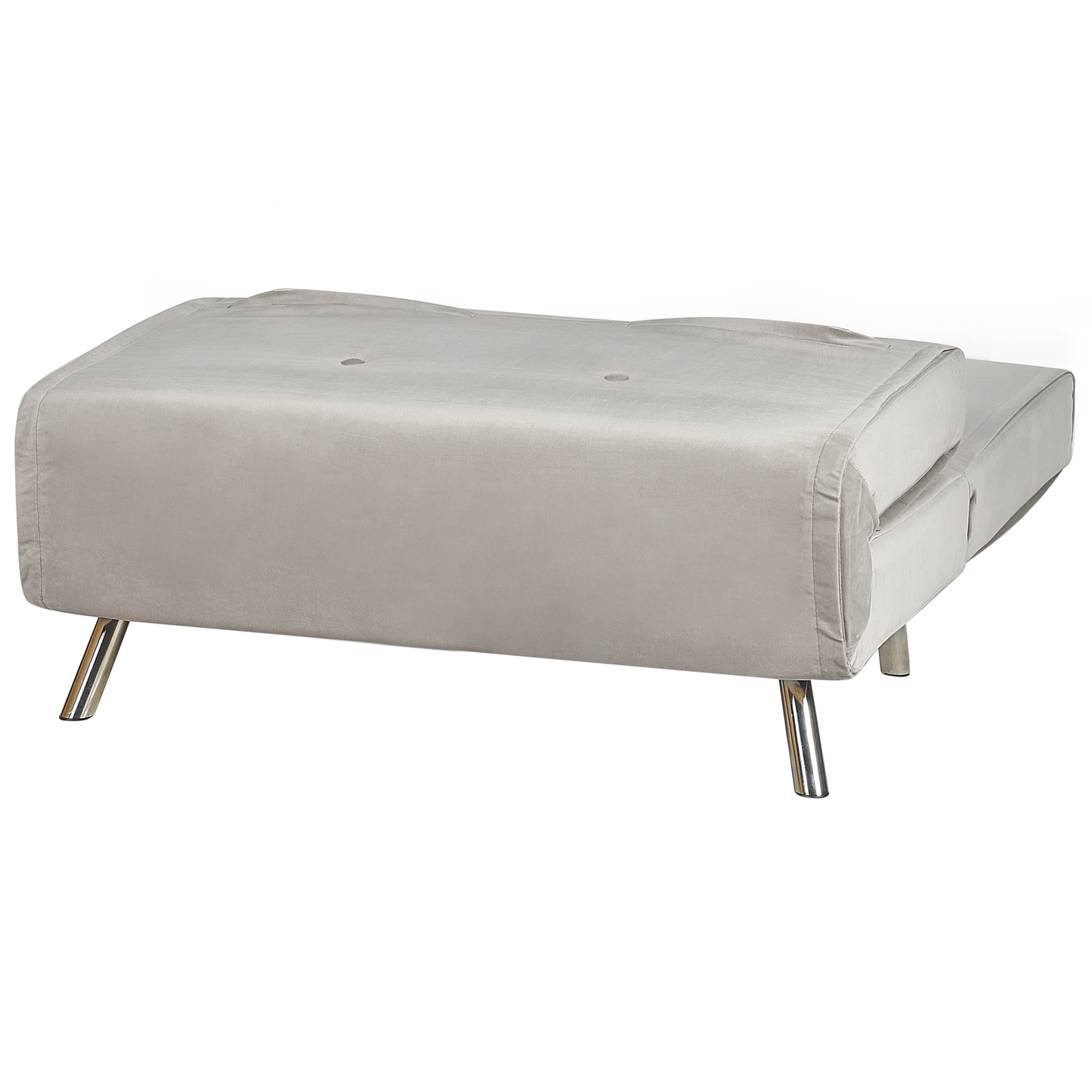 1-Sitzer Schlafsofa Samtstoff hellgrau / silber FARRIS