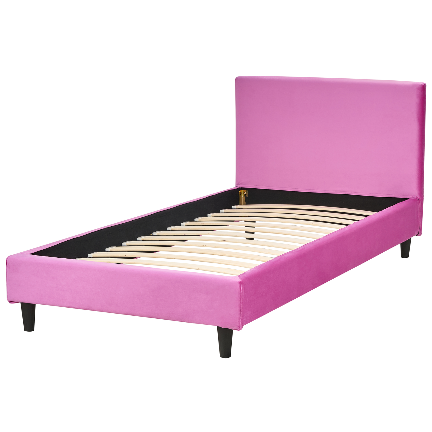 Bett mit Lattenrost Samtstoff FITOU 90 x 200 cm Fuchsia