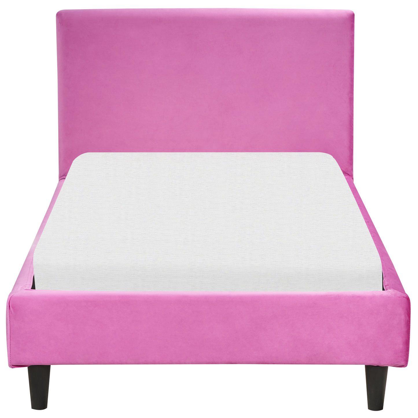 Bett mit Lattenrost Samtstoff FITOU 90 x 200 cm Fuchsia