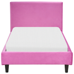 Bett mit Lattenrost Samtstoff FITOU 90 x 200 cm Fuchsia