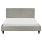 Bett mit Lattenrost Stoff FITOU 140 x 200 cm Hellgrau
