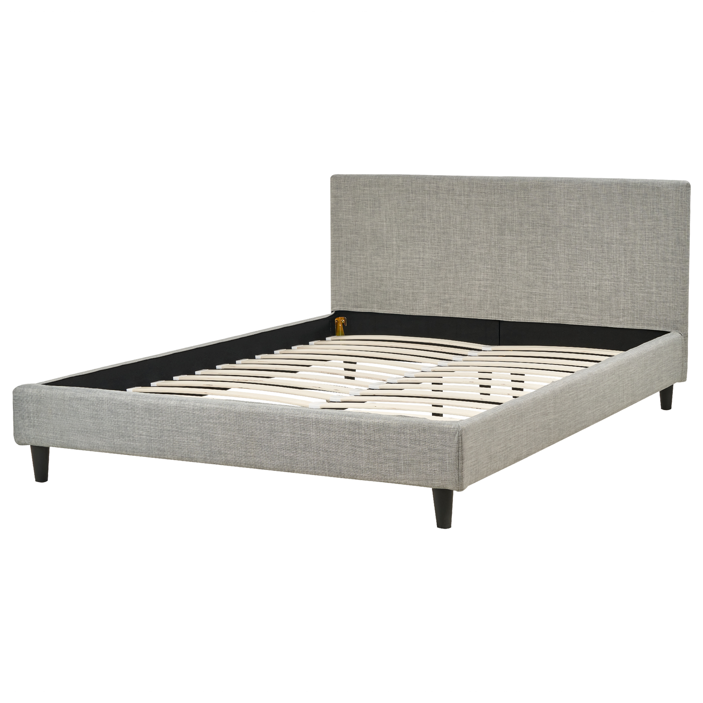 Bett mit Lattenrost Stoff FITOU 140 x 200 cm Hellgrau