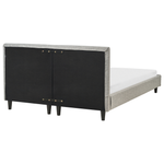 Bett mit Lattenrost Stoff FITOU 140 x 200 cm Hellgrau