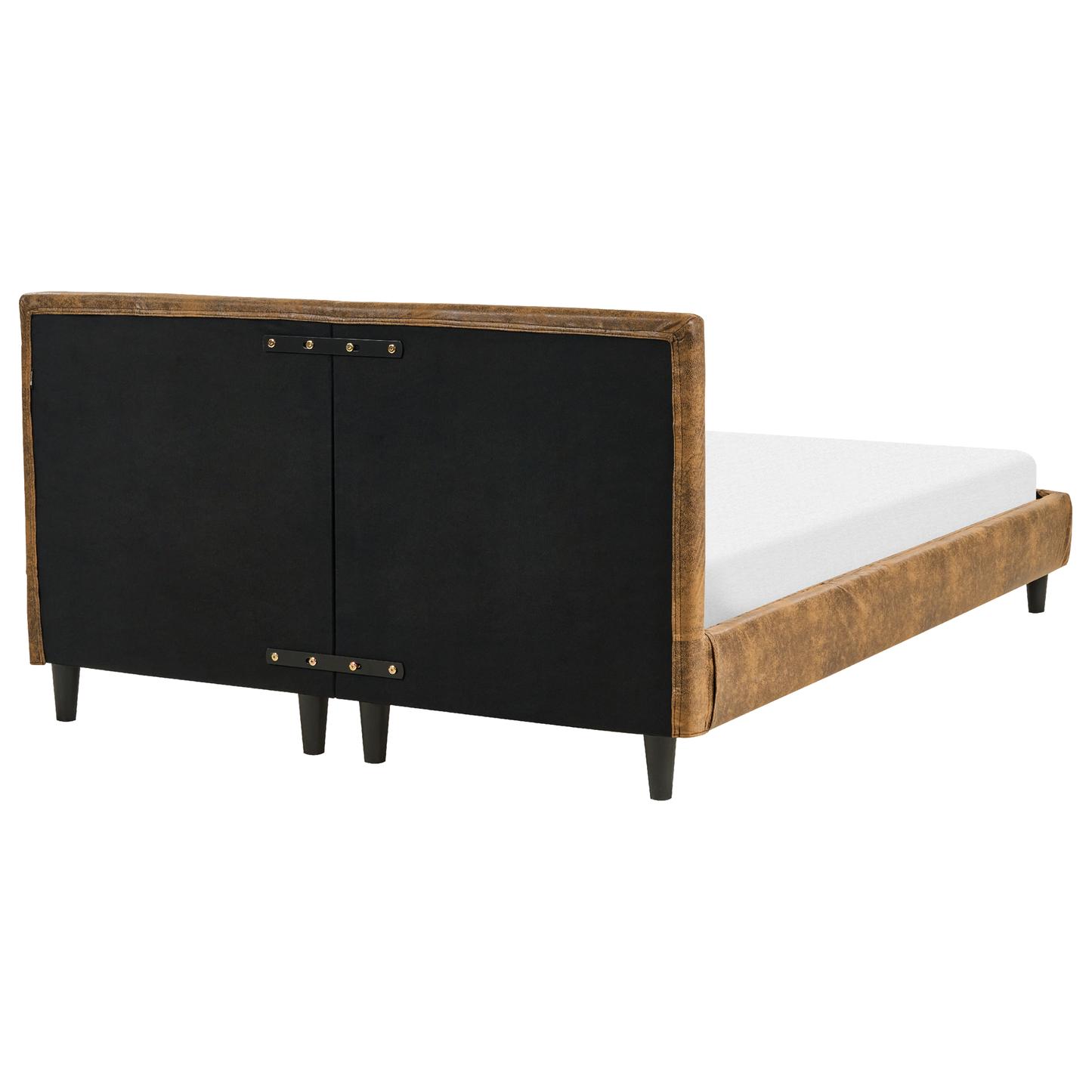 Bett mit Lattenrost Kunstleder FITOU 140 x 200 cm Braun