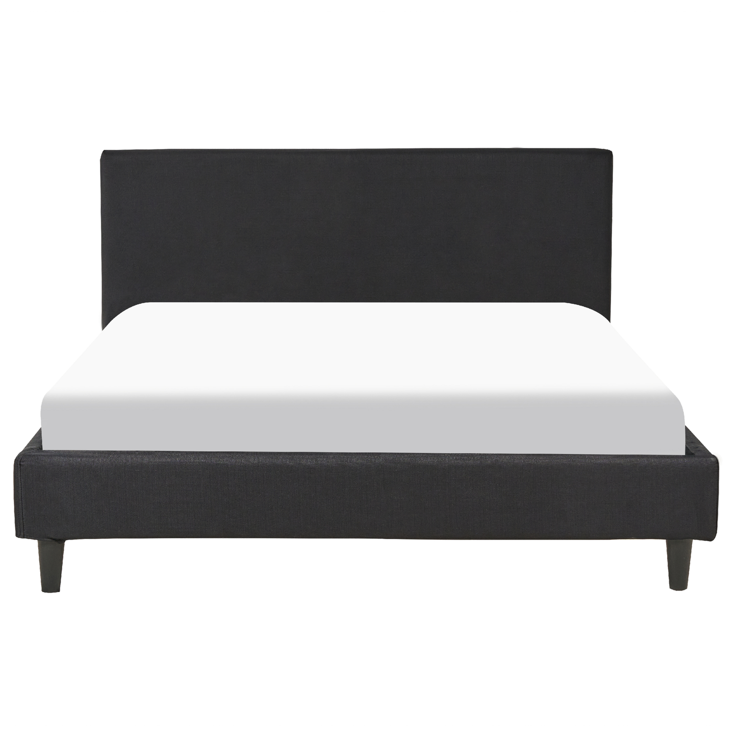 Bett mit Lattenrost Stoff FITOU 140 x 200 cm Schwarz