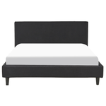 Bett mit Lattenrost Stoff FITOU 140 x 200 cm Schwarz