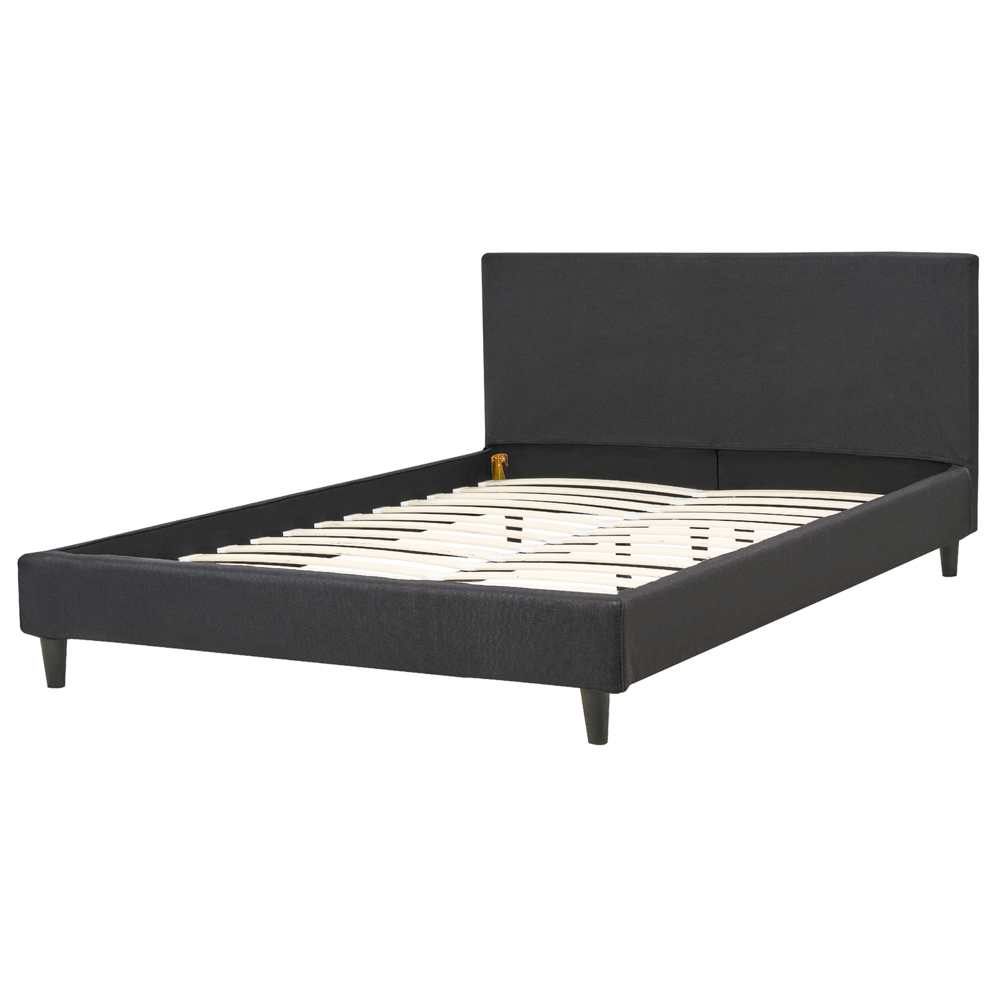 Bett mit Lattenrost Stoff FITOU 140 x 200 cm Schwarz