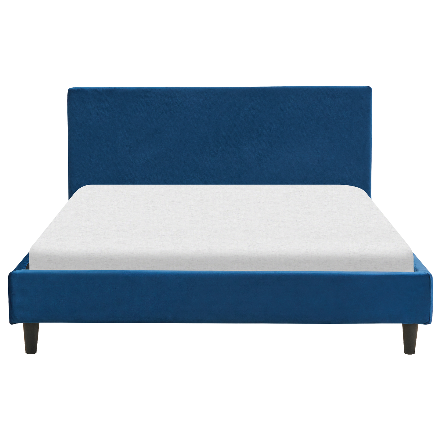 Bett mit Lattenrost Samtstoff FITOU 140 x 200 cm Dunkelblau