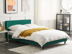 Bett mit Lattenrost Samtstoff FITOU 140 x 200 cm Dunkelgrün