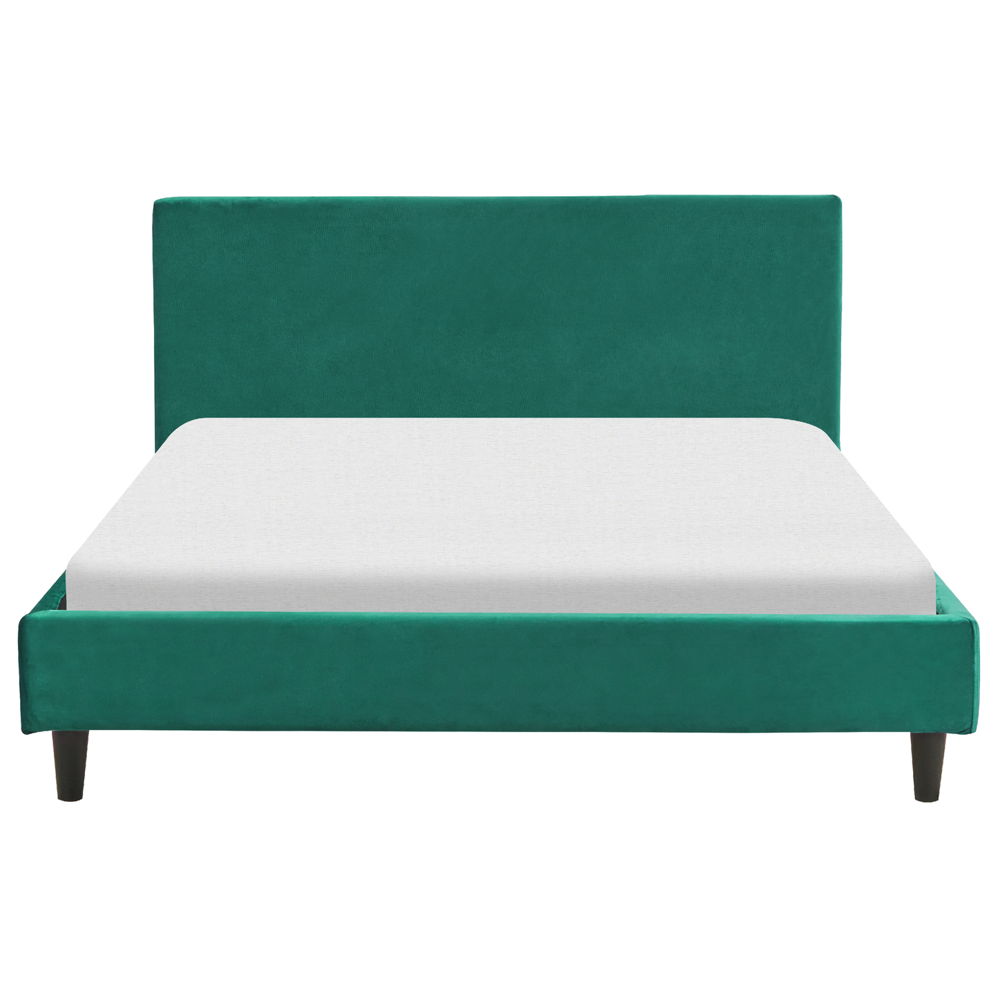 Bett mit Lattenrost Samtstoff FITOU 140 x 200 cm Dunkelgrün