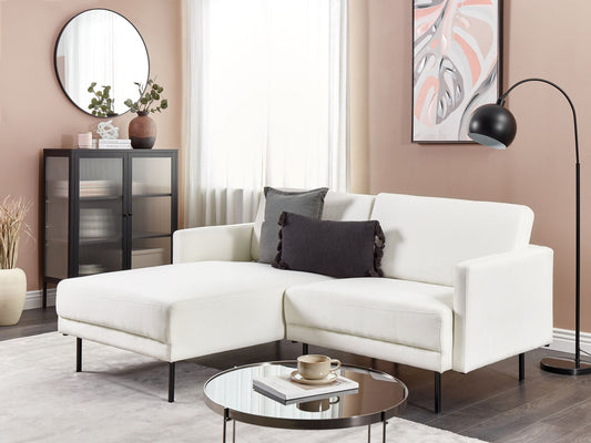 2-Sitzer Ecksofa cremeweiss rechtsseitig BREDA