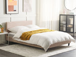Bett mit Lattenrost Stoff FITOU 140 x 200 cm Beige