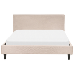 Bett mit Lattenrost Stoff FITOU 140 x 200 cm Beige