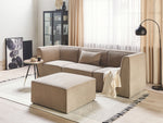 3-Sitzer Sofa Cord taupe mit Ottomane LEMVIG