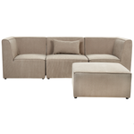 3-Sitzer Sofa Cord taupe mit Ottomane LEMVIG