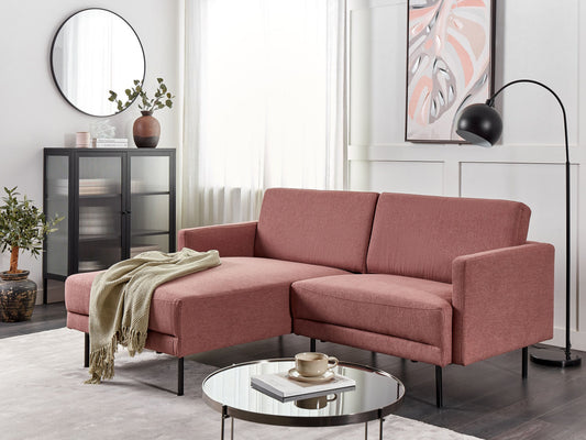 2-Sitzer Ecksofa rosa rechtsseitig BREDA