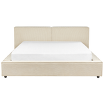 Bett mit Lattenrost Cord LINARDS 180 x 200 cm Beige