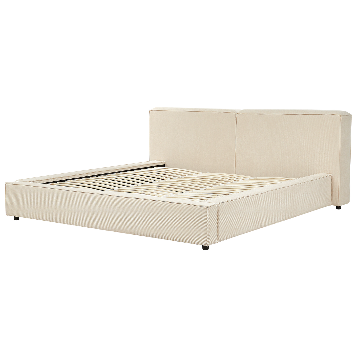 Bett mit Lattenrost Cord LINARDS 180 x 200 cm Beige