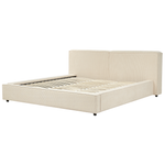 Bett mit Lattenrost Cord LINARDS 180 x 200 cm Beige