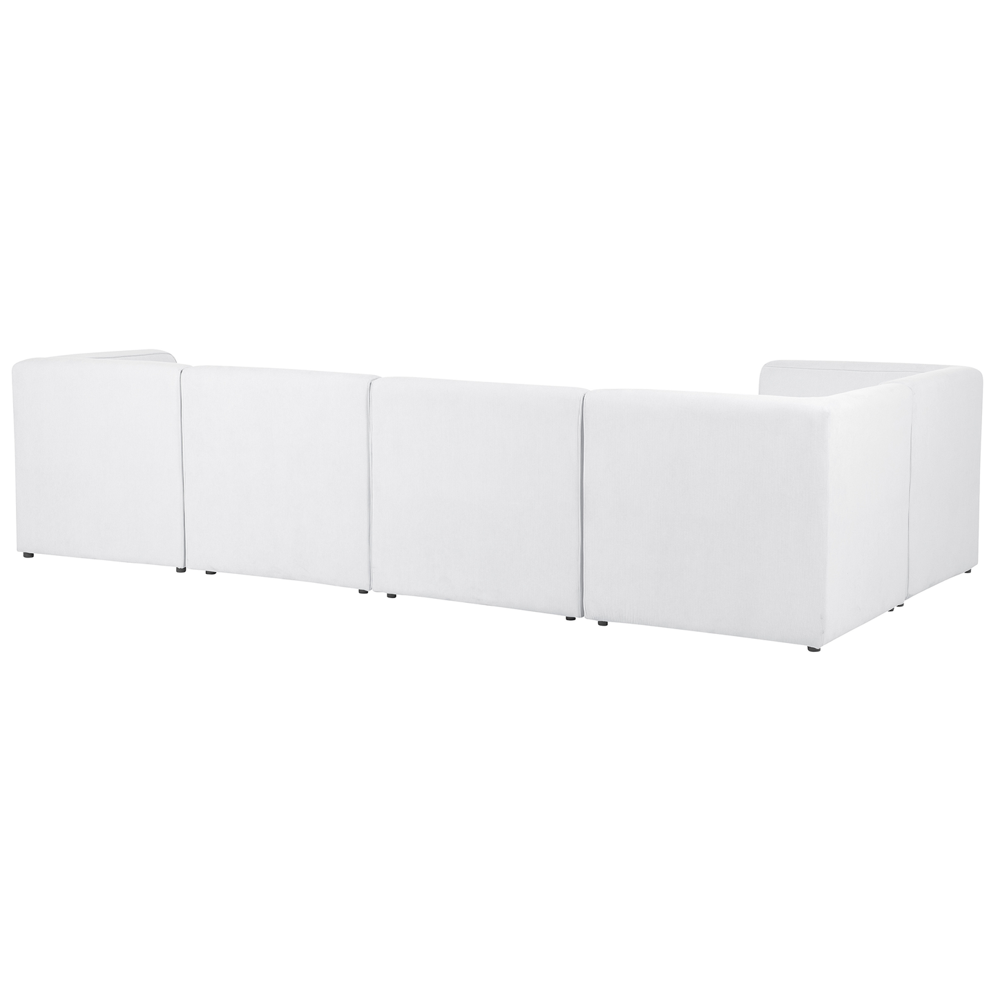 5-Sitzer Ecksofa Cord cremeweiss rechtsseitig mit Ottomane LEMVIG