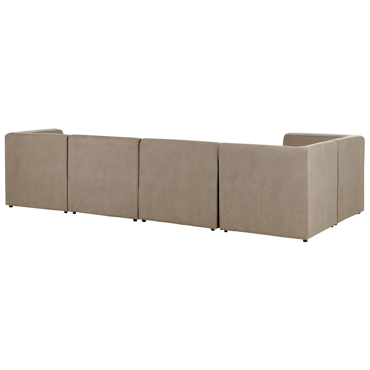 5-Sitzer Ecksofa Cord taupe rechtsseitig mit Ottomane LEMVIG
