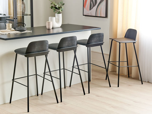 Set mit 4 Barstühlen MORA Schwarz