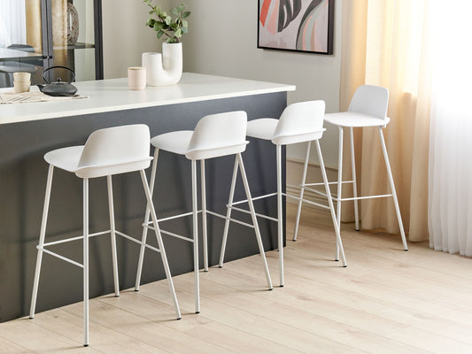 Set mit 4 Barstühlen MORA Weiss