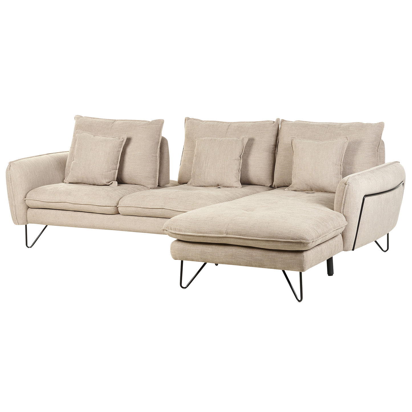 3-Sitzer Ecksofa beige linksseitig SERSAN