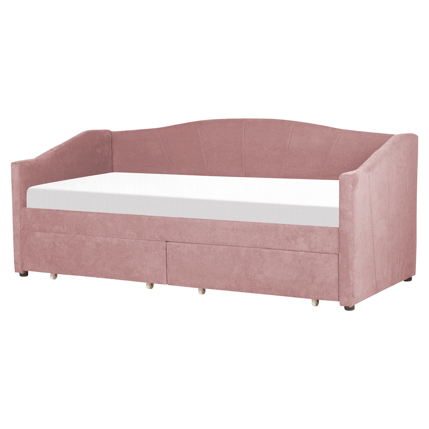 Tagesbett mit Stauraum Stoff VITTEL 90 x 200 cm Rosa