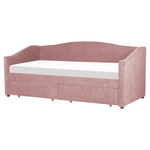 Tagesbett mit Stauraum Stoff VITTEL 90 x 200 cm Rosa
