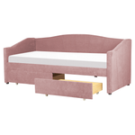 Tagesbett mit Stauraum Stoff VITTEL 90 x 200 cm Rosa