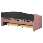 Tagesbett mit Stauraum Stoff VITTEL 90 x 200 cm Rosa