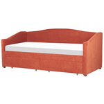 Tagesbett mit Stauraum Stoff VITTEL 90 x 200 cm Rot
