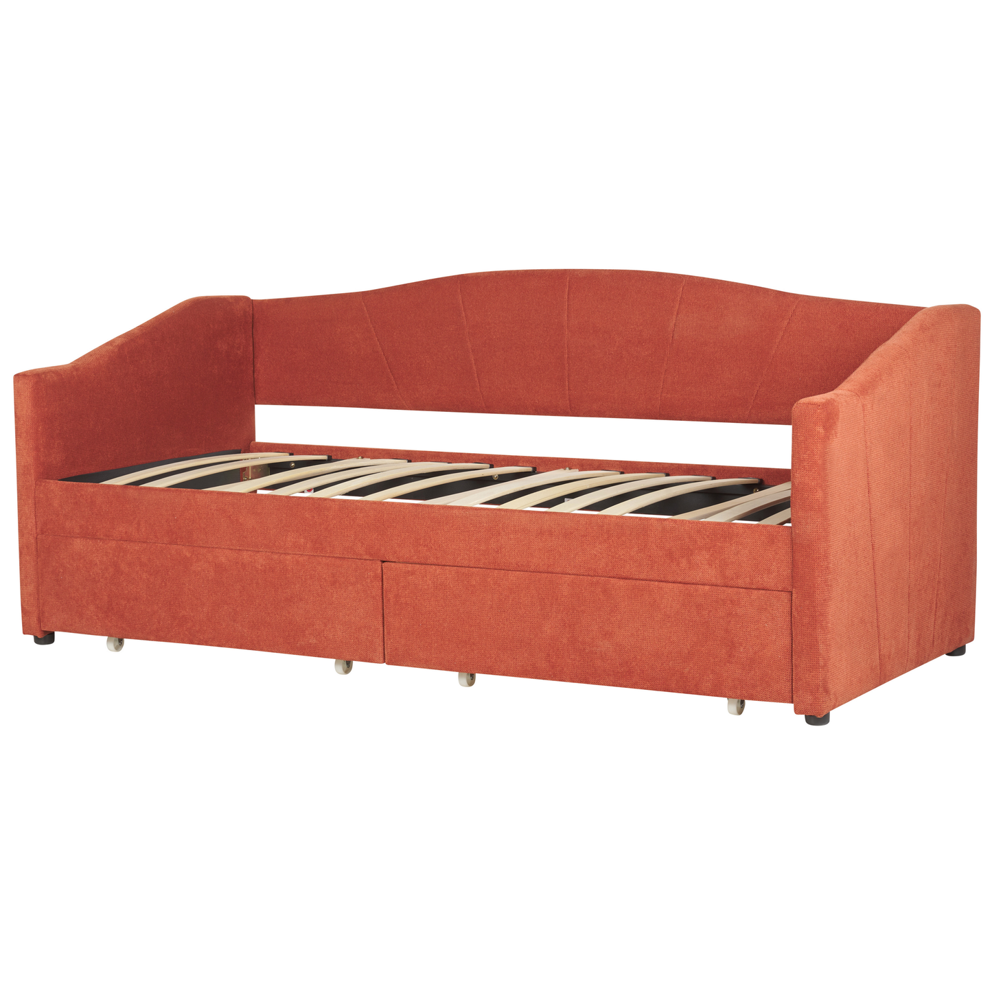 Tagesbett mit Stauraum Stoff VITTEL 90 x 200 cm Rot