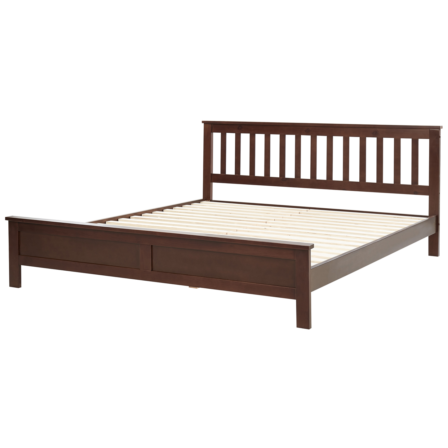Bett mit Lattenrost Kiefernholz MAYENNE 180 x 200 cm Dunkelbraun