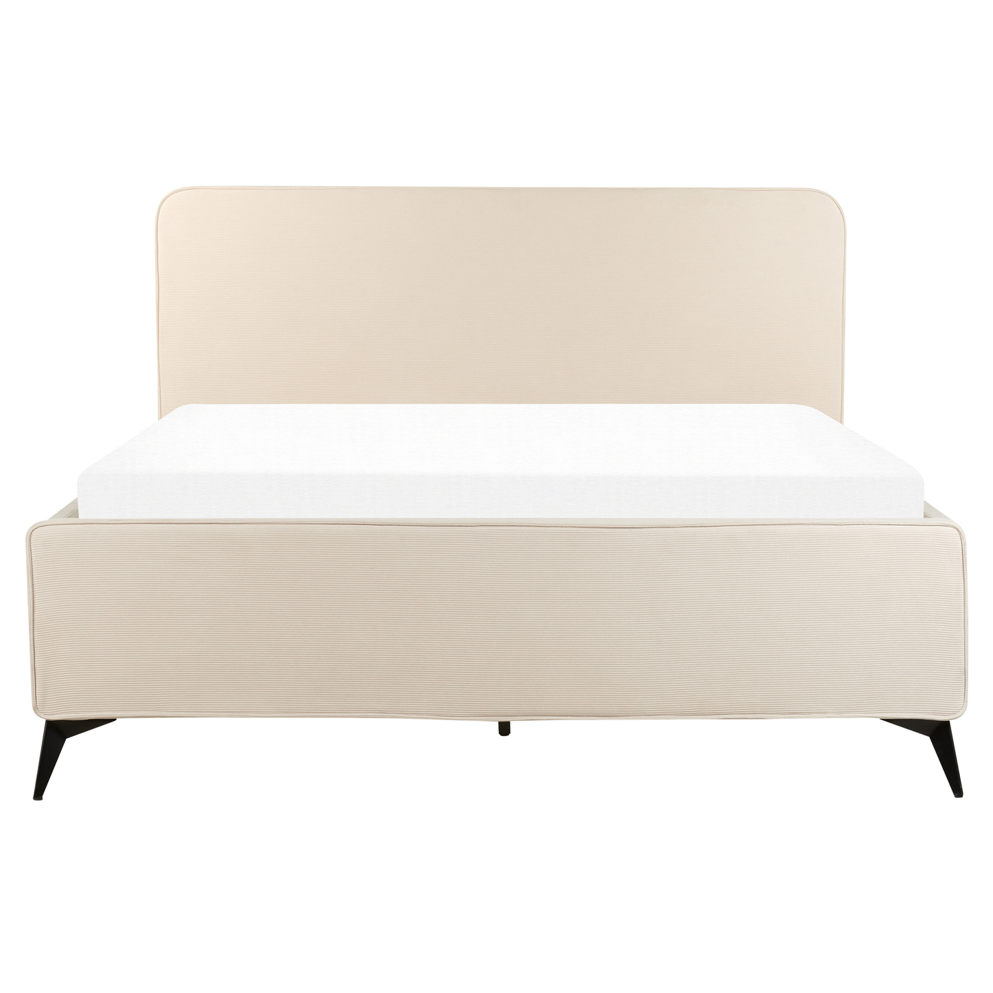 Bett mit Lattenrost Cord VALOGNES 160 x 200 cm Hellbeige