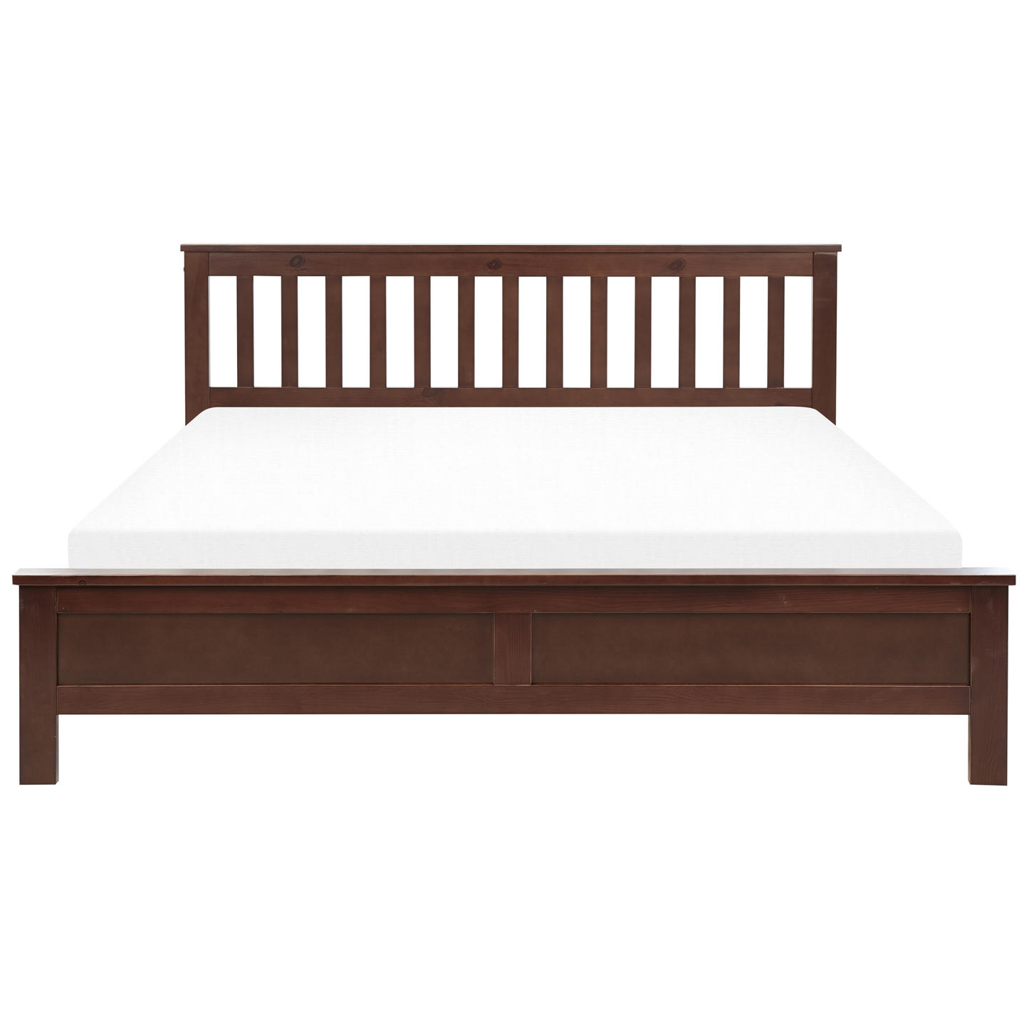 Bett mit Lattenrost Kiefernholz MAYENNE 180 x 200 cm Dunkelbraun