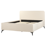 Bett mit Lattenrost Cord VALOGNES 160 x 200 cm Hellbeige