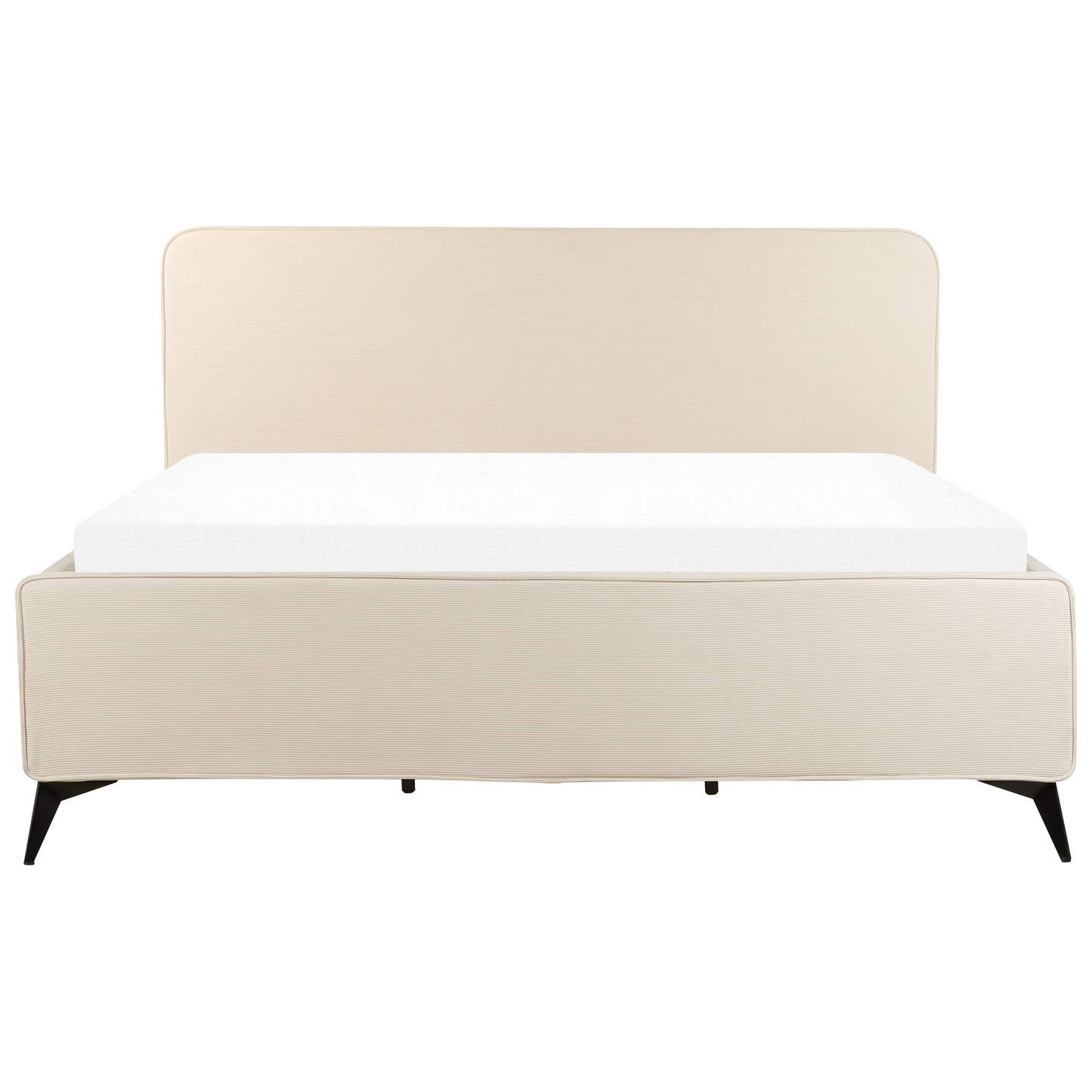 Bett mit Lattenrost Cord VALOGNES 180 x 200 cm Hellbeige