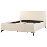 Bett mit Lattenrost Cord VALOGNES 180 x 200 cm Hellbeige