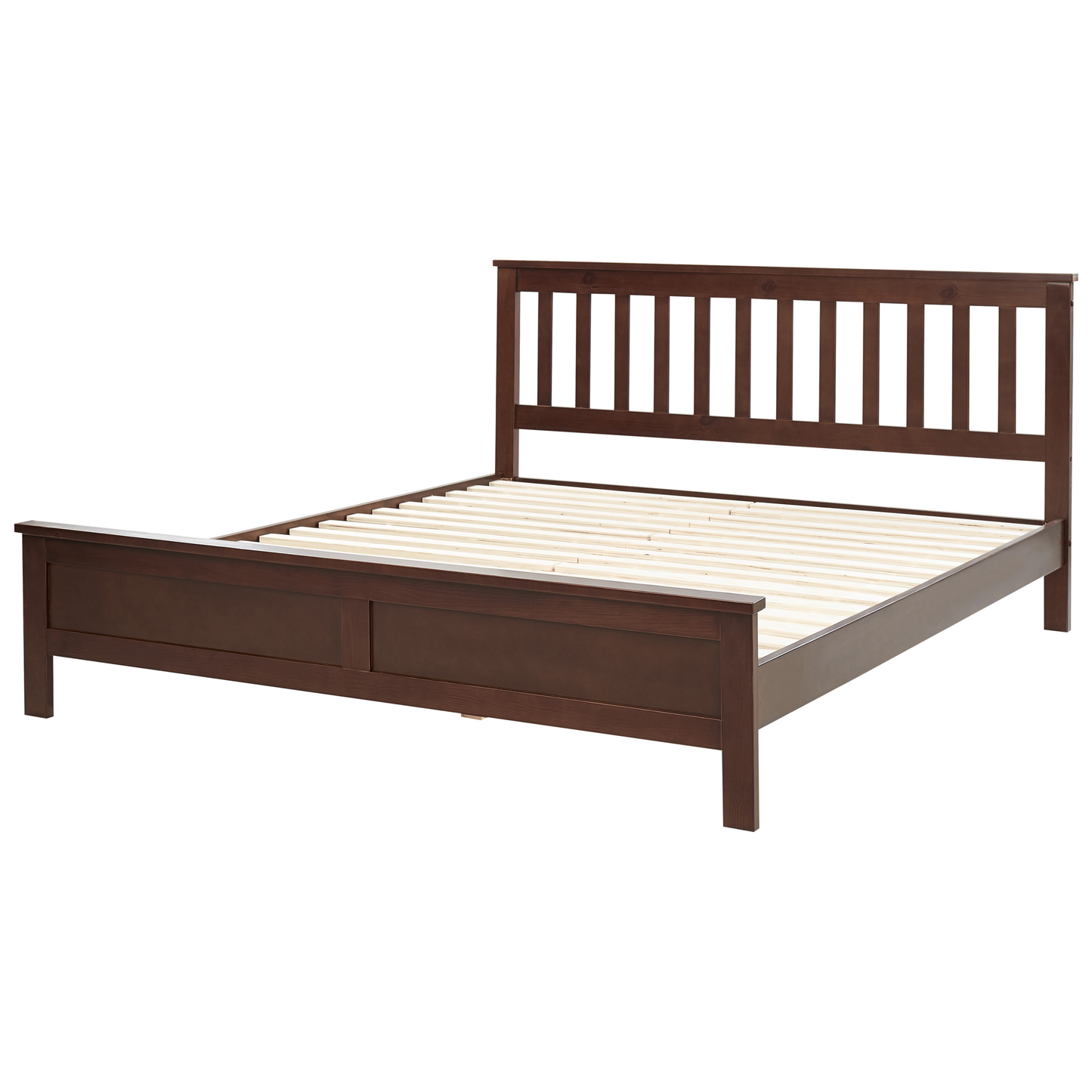Bett mit Lattenrost Kiefernholz MAYENNE 160 x 200 cm Dunkelbraun